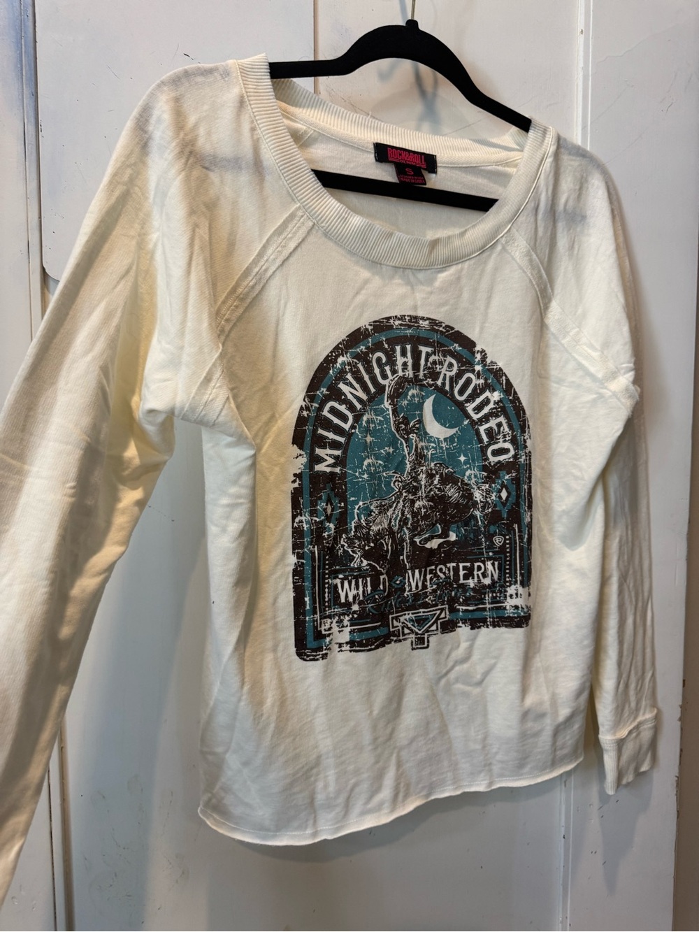 Women’s Cream Graphic Scoop Neck Sweater - Midnight Rodeo - Picture 2 of 6